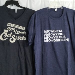 2 cat lovers tee shirts for $15